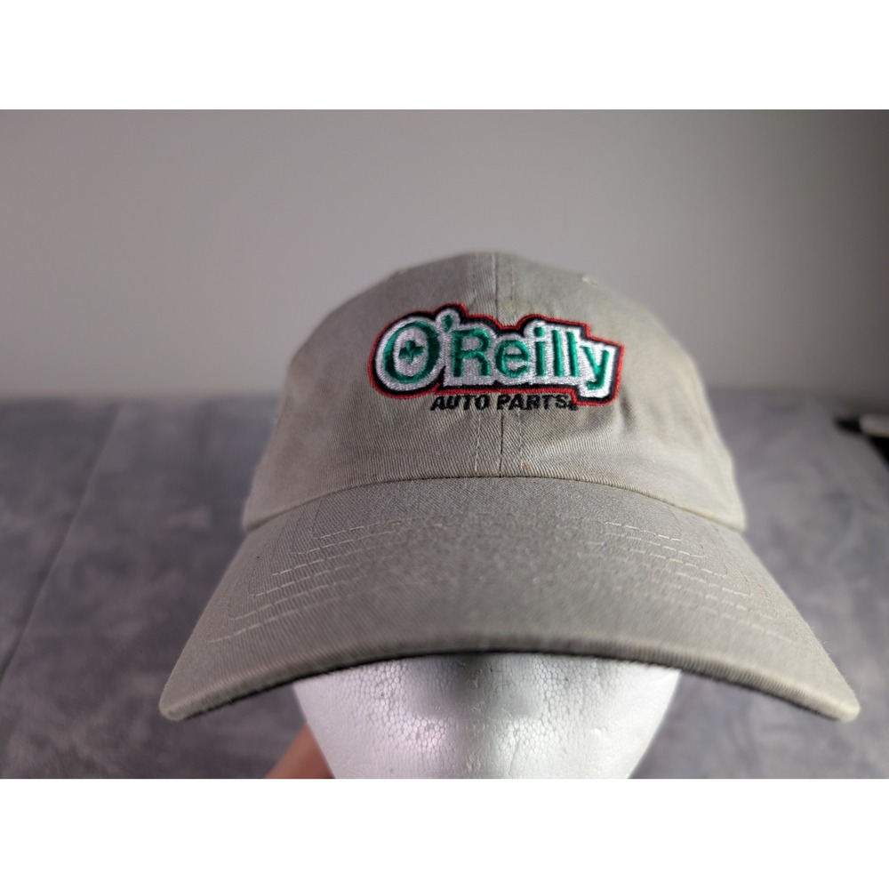 O'Reilly Auto Parts Hat Tan Cotton Adjustable Baseball Cap Live Green One Team